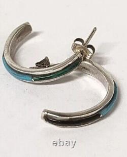 Vintage Retro Sterling 925 Mexico Navajo Zuni Hopi Turquoise Earring Lot 11