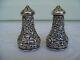 Vintage S. Kirk & Son Salt & Pepper Shaker Set Repousse Pattern Unpolished