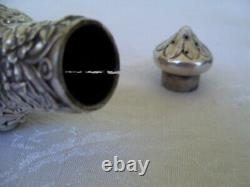 Vintage S. Kirk & Son Salt & Pepper Shaker Set Repousse Pattern Unpolished