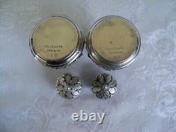 Vintage S. Kirk & Son Salt & Pepper Shaker Set Repousse Pattern Unpolished