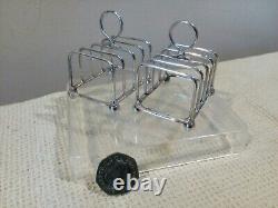 Vintage Scottish Solid Silver Pair Wire Toast Racks Glasgow 1936 R&W Sorley