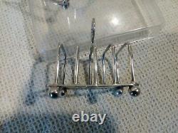 Vintage Scottish Solid Silver Pair Wire Toast Racks Glasgow 1936 R&W Sorley