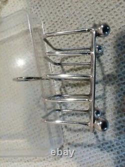 Vintage Scottish Solid Silver Pair Wire Toast Racks Glasgow 1936 R&W Sorley