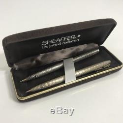 Vintage Sheaffer Ballpoint Pen Pair Sterling Silver Body Australian