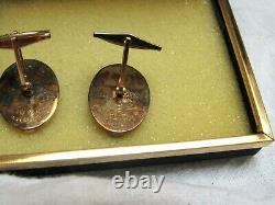 Vintage Signed HB Sterling Silver Vermeil Cufflinks 3-D Nude Couple Modernist