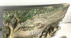 Vintage Silver Arg. 925 3 D Relief Sculpted Couple Kissing On Bench