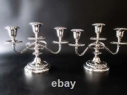 Vintage Silver Plate Candelabra Pair Candle Holders Freidman Silver Co