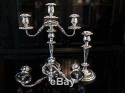 Vintage Silver Plate Candelabra Pair Candle Holders Tall Centerpieces