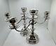 Vintage Silver Plated Pair Of Three Arm Twisted Candelabras, Circa 1930's