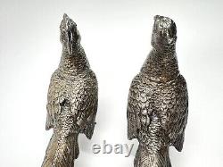 Vintage Silver Plated Pheasant Pair Weidlich Bros 2275 WB MFG CO