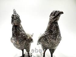 Vintage Silver Plated Pheasant Pair Weidlich Bros 2275 WB MFG CO