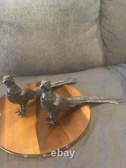 Vintage Silver Plated Pheasant Pair Weidlich Bros 2276 WB MFG CO Table Decor
