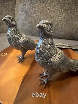 Vintage Silver Plated Pheasant Pair Weidlich Bros 2276 WB MFG CO Table Decor