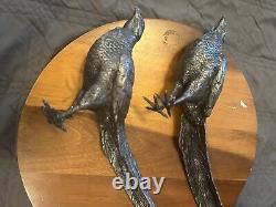 Vintage Silver Plated Pheasant Pair Weidlich Bros 2276 WB MFG CO Table Decor