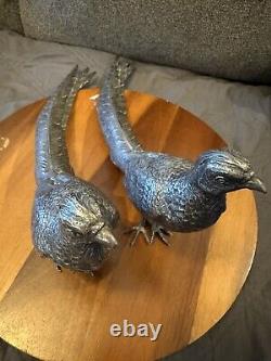 Vintage Silver Plated Pheasant Pair Weidlich Bros 2276 WB MFG CO Table Decor