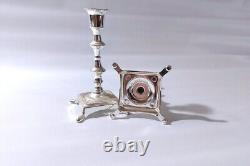 Vintage Silver Plated Signed England Condition Pair2 Candlesticks Art Decor 15cm