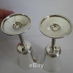Vintage Solid Silver Boxed Pair Of Drinking Goblets Hm Birm 1974 Weight 149.8 Gr