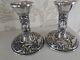 Vintage Solid Silver Pair Ornate Solid Silver Candlesticks Holders