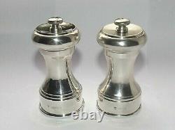 Vintage Solid Silver Sterling Pair Of Pepper Mills Hallmarked Birmingham 1974