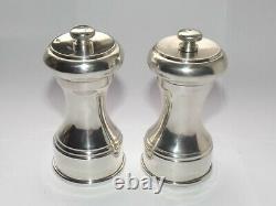 Vintage Solid Silver Sterling Pair Of Pepper Mills Hallmarked Birmingham 1974