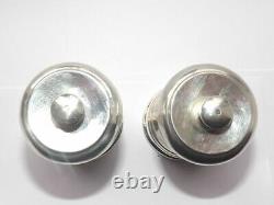 Vintage Solid Silver Sterling Pair Of Pepper Mills Hallmarked Birmingham 1974