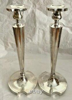 Vintage Solid Sterling Silver Candlesticks (initial H Engraved) (pair)