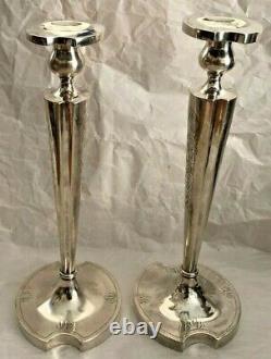 Vintage Solid Sterling Silver Candlesticks (initial H Engraved) (pair)