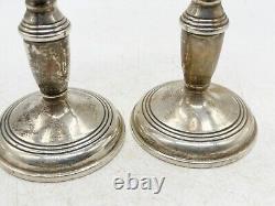 Vintage Solid Sterling Silver Pair Of Candlesticks Candle Holder Sticks