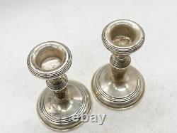 Vintage Solid Sterling Silver Pair Of Candlesticks Candle Holder Sticks