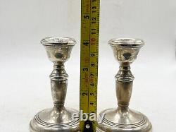 Vintage Solid Sterling Silver Pair Of Candlesticks Candle Holder Sticks