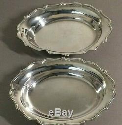 Vintage Solid Sterling Silver Pair Of Scalloped Edge Dishes, 137.20, Grams