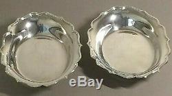 Vintage Solid Sterling Silver Pair Of Scalloped Edge Dishes, 137.20, Grams