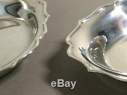 Vintage Solid Sterling Silver Pair Of Scalloped Edge Dishes, 137.20, Grams