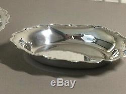 Vintage Solid Sterling Silver Pair Of Scalloped Edge Dishes, 137.20, Grams