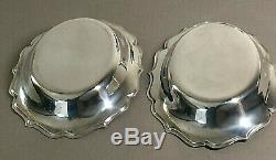 Vintage Solid Sterling Silver Pair Of Scalloped Edge Dishes, 137.20, Grams