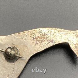 Vintage Southwestern Horse Thunder Hand Silver Brooch Pin Pair
