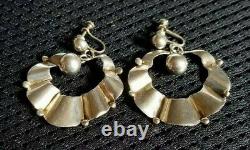 Vintage Spratling Mexico Silver MODERN Drop Screw Back Earrings Signed