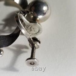 Vintage Spratling Mexico Silver MODERN Drop Screw Back Earrings Signed