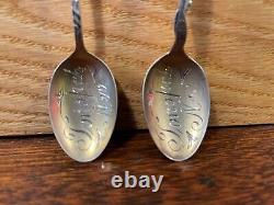 Vintage Sterling SOUVENIR SPOON TONOPAH NEV. Native American DEPICTION PAIR