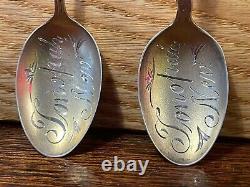 Vintage Sterling SOUVENIR SPOON TONOPAH NEV. Native American DEPICTION PAIR