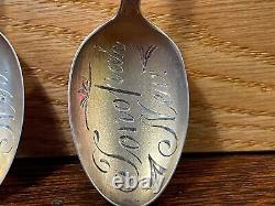 Vintage Sterling SOUVENIR SPOON TONOPAH NEV. Native American DEPICTION PAIR