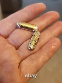 Vintage Sterling Silver & 18kg Cartier Pierced Earrings FREE SHIPPING