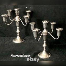 Vintage Sterling Silver 5 Arm Candelabras by Duchin Creations a Pair 9.5