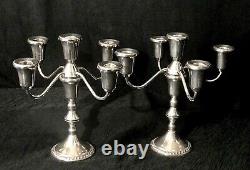 Vintage Sterling Silver 5 Arm Candelabras by Duchin Creations a Pair 9.5