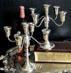 Vintage Sterling Silver 5 Arm Candelabras by Duchin Creations a Pair 9.5