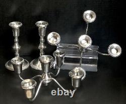 Vintage Sterling Silver 5 Arm Candelabras by Duchin Creations a Pair 9.5