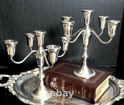 Vintage Sterling Silver 5 Arm Candelabras by Duchin Creations a Pair 9.5