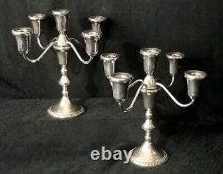 Vintage Sterling Silver 5 Arm Candelabras by Duchin Creations a Pair 9.5