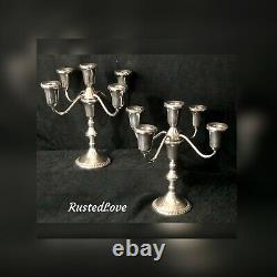 Vintage Sterling Silver 5 Arm Candelabras by Duchin Creations a Pair 9.5