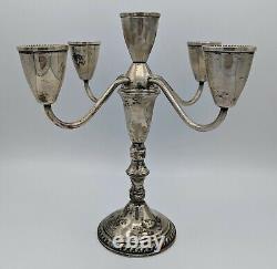 Vintage Sterling Silver 5 Arm Candelabras by Duchin Creations a Pair 9.5 Tall